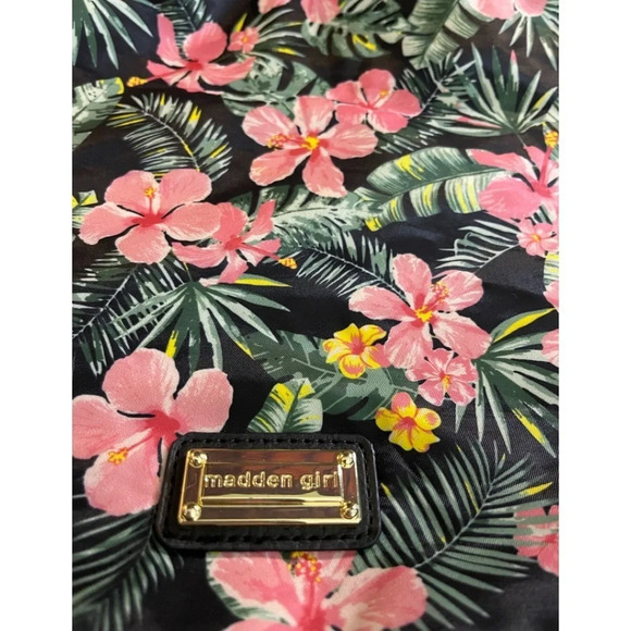 MADDEN Girl Floral Tropical Hibiscus Nylon Weekender Bag, EUC - Picture 9 of 12
